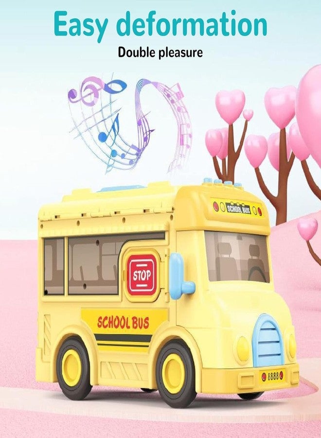 RAHU Dollhouse Camper Van, Portable School Bus Building Kit Dolls Pretend Play Vehicle with Stair, Transforming Doll House Preschool Storage Camper Toy with Music Fit Girls Ages 3+ - Image 3